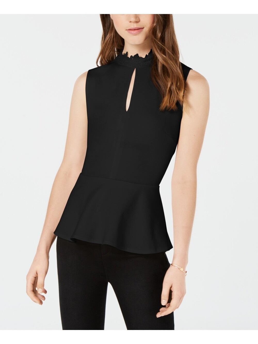 Xoxo Juniors Sleeveless Keyhole Peplum Top Size L